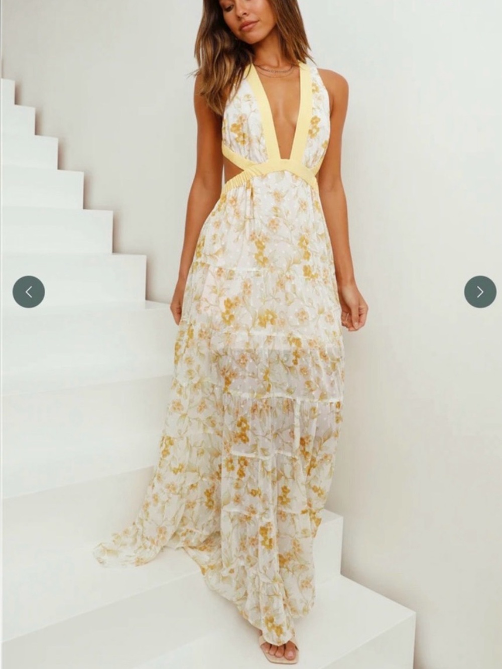 HELLO MOLLY FORWARD FASHION MAXI DRESS YELLOW
